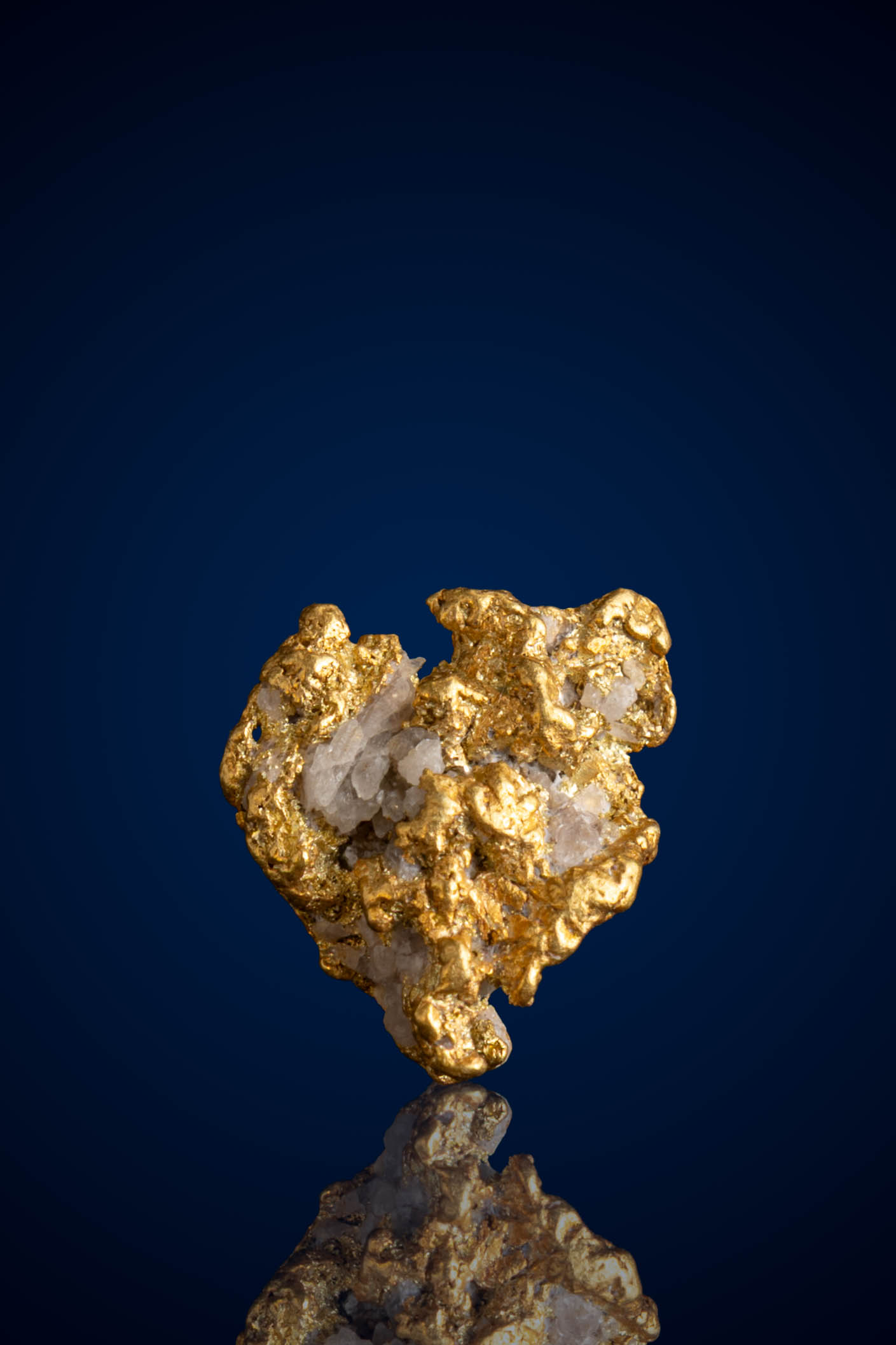 (image for) Beautiful, Textured Natural Gold Nugget with Quartz - Alaska - 2.0 grams